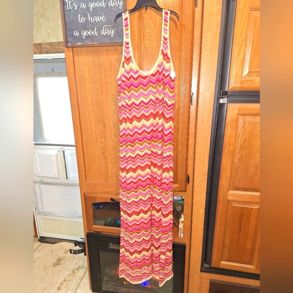 Show Me Your MuMu Pink Chevron Maxi Dress